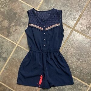 Girls Navy Blue Romper Size 8